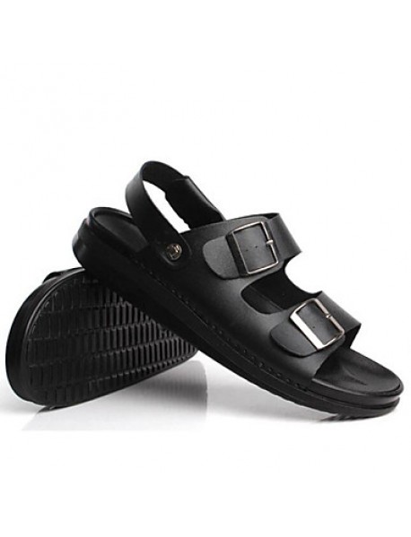 Men's Shoes Outdoor / Office & Career / Work & Duty / Athletic / Casual Nappa Leather Sandals Black / Brown / White  