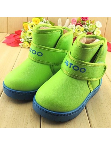 Boy's / Girl's Boots Winter Fashion Boots Leatherette Casual Flat Heel Blue / Yellow / Green / Orange  