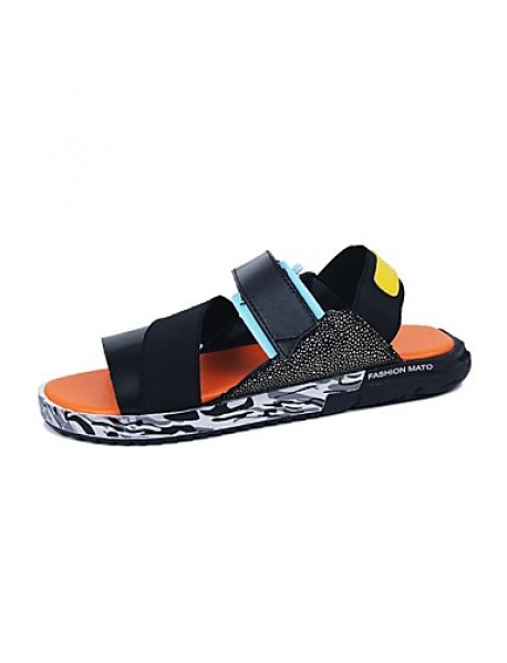 Men's Shoes Outdoor / Office & Career / Work & Duty / Athletic / Casual Synthetic Sandals Black  