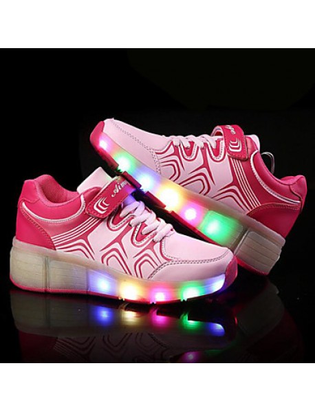 Unisex Kid Boy Girl LED Light Up Single Wheel Sneaker Athletic Shoes Sport Shoes Roller Shoes Dance Boot   