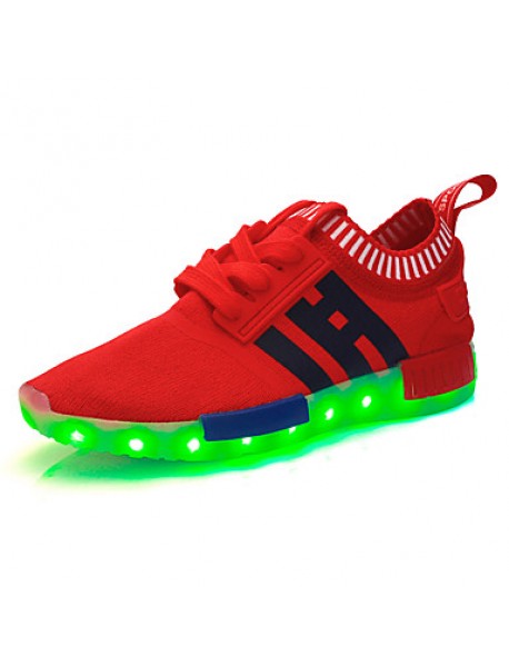 Boys' Led lighting shoprt Shoes Outdoor / Casual Tulle Fashion Sneakers Black / Red / Royal Blue / Navy  