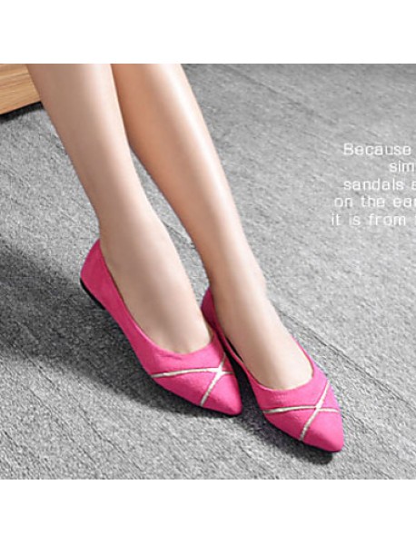 Women's Shoes Flat Heel Pointed Toe/Closed Toe Flats Casual Black/Blue/Pink