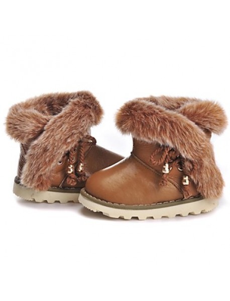 Girl's Boots Winter Round Toe / Comfort / Snow Boots Faux Fur / Calf Hair Outdoor / Casual / Athletic Flat HeelLace-up / Magic Tape /  