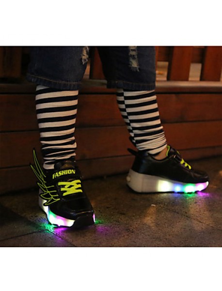 LED's Shoes Boy's Flats Summer Roller Skate Shoes PU Casual Flat Heel LED Black / Royal Blue / Fuchsia / Orange Others  