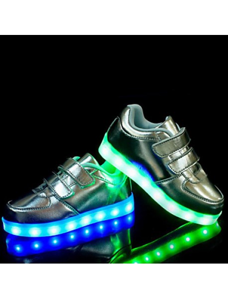 Unisex Kid Boy Girl Upgraded Patent Leather LED Light   Sport Shoes Flashing Sneakers USB Charge  