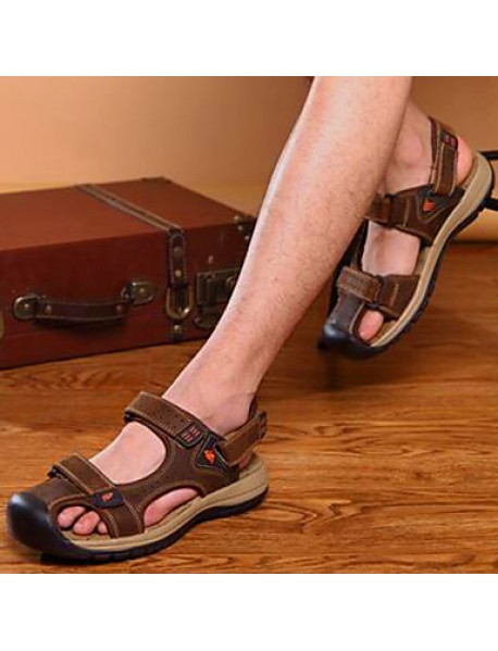 Men's Shoes Outdoor / Office & Career / Casual Leather Sandals Brown  