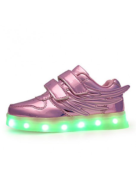 Boys' Shoes Wedding / Outdoor / Casual Patent Leather Fashion Sneakers Pink / Silver / Gold LED shoes  