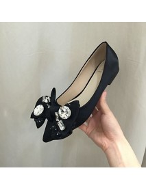 Women's Flats Fall Ballerina / Pointed Toe Fabric Casual Flat Heel Applique Black Others