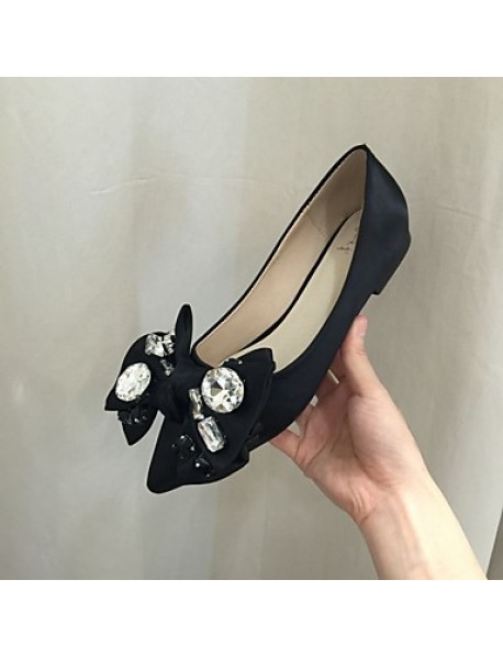 Women's Flats Fall Ballerina / Pointed Toe Fabric Casual Flat Heel Applique Black Others