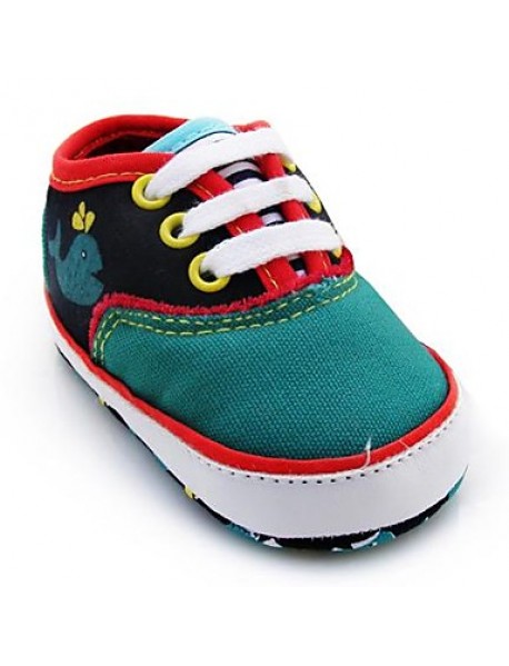 Boy's Flats Spring / Fall / Winter First Walkers / Crib Shoes Twill Outdoor Flat Heel Lace-up Green  