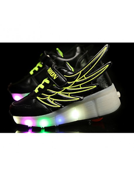 LED's Shoes Boy's Flats Summer Roller Skate Shoes PU Casual Flat Heel LED Black / Royal Blue / Fuchsia / Orange Others  