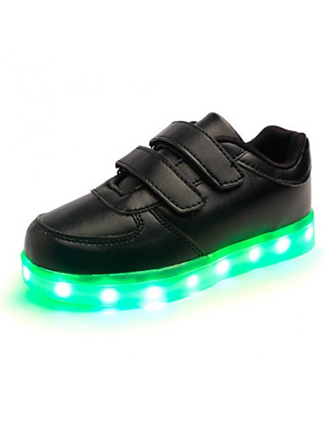 Unisex Kid Boy Girl Upgraded Patent Leather LED Light   Sport Shoes Flashing Sneakers USB Charge  