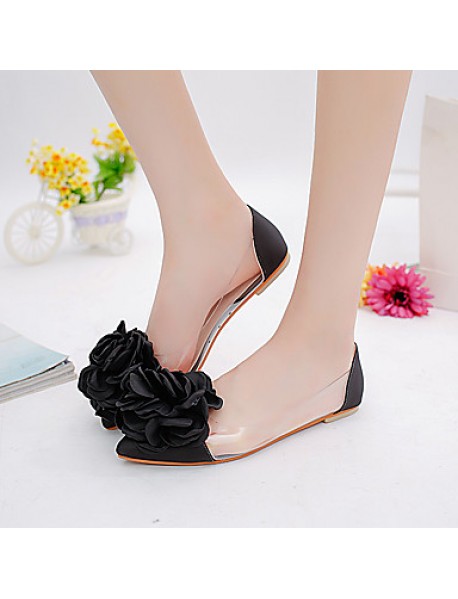 Women's Flats Spring / Fall Ballerina / Pointed Toe Leatherette Outdoor / Office & Career / Casual Flat Heel Applique