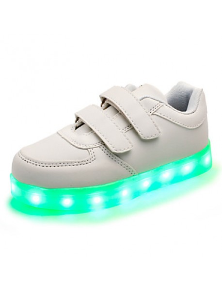 Unisex Kid Boy Girl Upgraded Patent Leather LED Light   Sport Shoes Flashing Sneakers USB Charge  