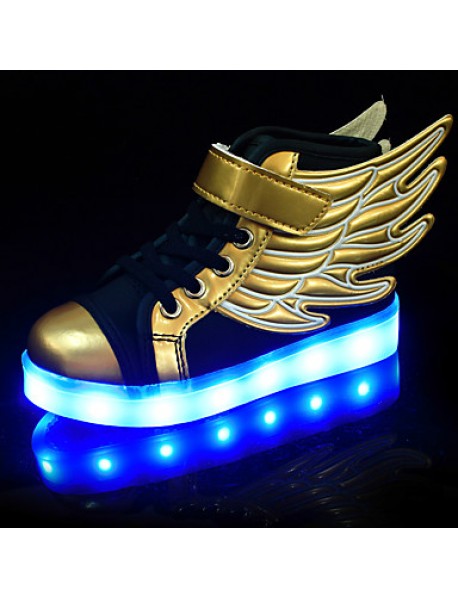 LED Shoes Boys' Shoes Athletic / Casual Synthetic Fashion Sneakers Black and Gold  