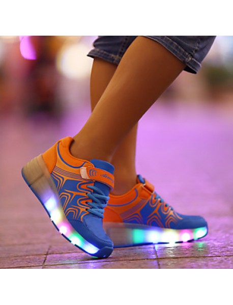 Unisex Kid Boy Girl LED Light Up Single Wheel Sneaker Athletic Shoes Sport Shoes Roller Shoes Dance Boot   