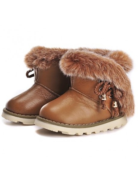 Girl's Boots Winter Round Toe / Comfort / Snow Boots Faux Fur / Calf Hair Outdoor / Casual / Athletic Flat HeelLace-up / Magic Tape /  