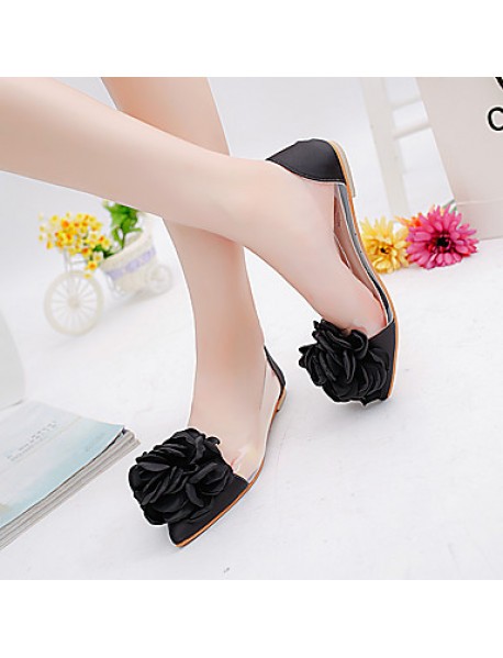 Women's Flats Spring / Fall Ballerina / Pointed Toe Leatherette Outdoor / Office & Career / Casual Flat Heel Applique