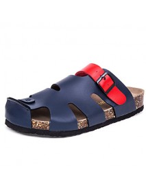 Men's Shoes Outdoor / Party & Evening / Athletic / Dress / Casual Leather Slippers Blue  