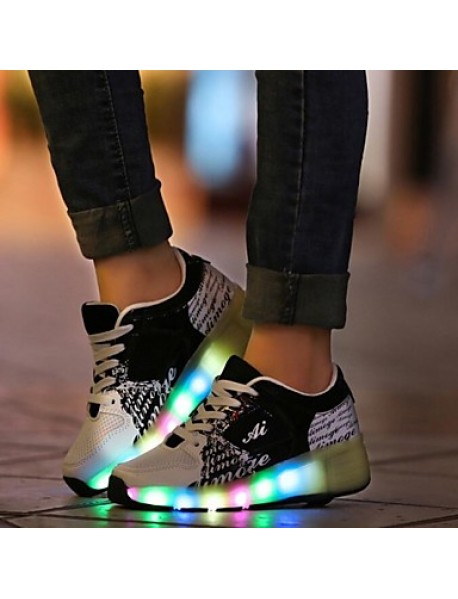 Unisex Kid Boy Girl LED Light Up Single Wheel Sneaker Athletic Shoe Sport Shoes Roller Shoes Dance Boot  