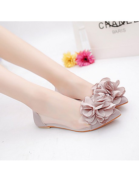 Women's Flats Spring / Fall Ballerina / Pointed Toe Leatherette Outdoor / Office & Career / Casual Flat Heel Applique