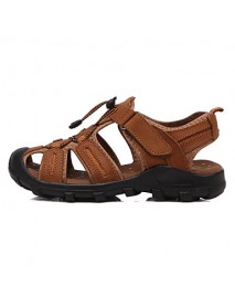 Men's Shoes Outdoor / Casual Synthetic Sandals Brown / Yellow / Khaki  