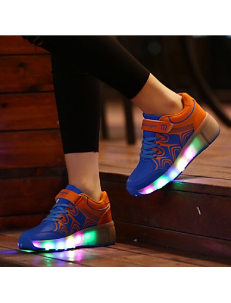 Unisex Kid Boy Girl LED Light Up Single Wheel Sneaker Athletic Shoes Sport Shoes Roller Shoes Dance Boot   