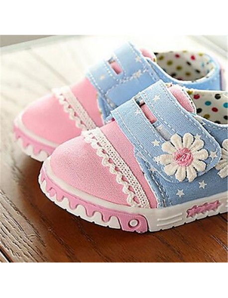 Girl's Sneakers Fall Comfort / Round Toe Canvas Casual Flat Heel Lace-up Pink Others  