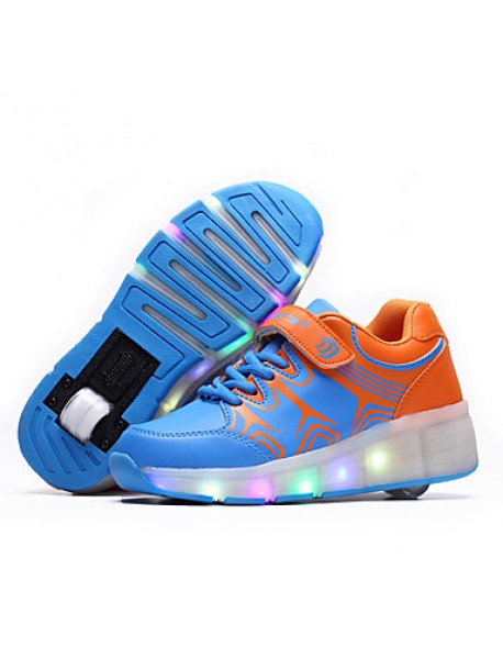 Unisex Kid Boy Girl LED Light Up Single Wheel Sneaker Athletic Shoes Sport Shoes Roller Shoes Dance Boot   