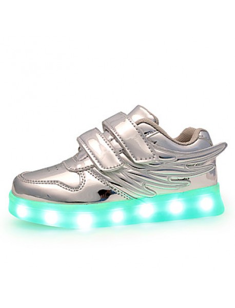 Boys' Shoes Wedding / Outdoor / Casual Patent Leather Fashion Sneakers Pink / Silver / Gold LED shoes  