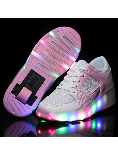 Unisex Kid Boy Girl LED Light Up Single Wheel Sneaker Athletic Shoe Sport Shoes Roller Shoes Dance Boot  