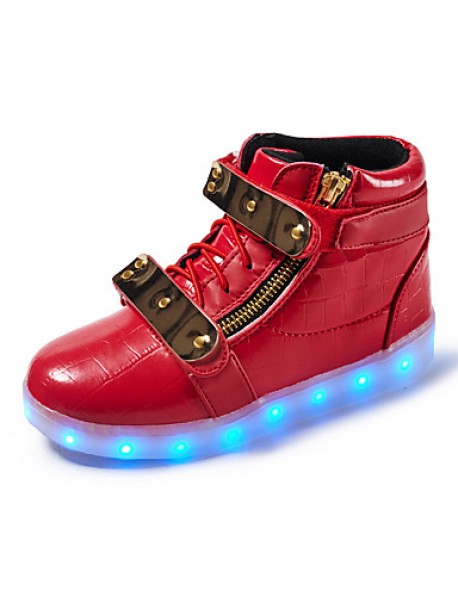 Led's Shoes Boy's Boots Spring / Fall / Winter Fashion Boots Synthetic Outdoor / Casual Flat Heel Buckle Silver / Gold  