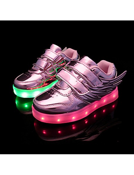 Boys' Shoes Wedding / Outdoor / Casual Patent Leather Fashion Sneakers Pink / Silver / Gold LED shoes  