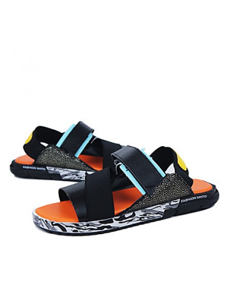 Men's Shoes Outdoor / Office & Career / Work & Duty / Athletic / Casual Synthetic Sandals Black  