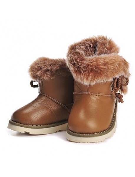 Girl's Boots Winter Round Toe / Comfort / Snow Boots Faux Fur / Calf Hair Outdoor / Casual / Athletic Flat HeelLace-up / Magic Tape /  