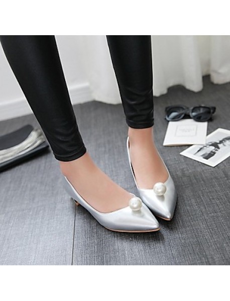 Women's Spring / Summer / Fall Pointed Toe Leatherette Outdoor / Office & Career / Casual Low Heel Pearl Green / Silver / Gray