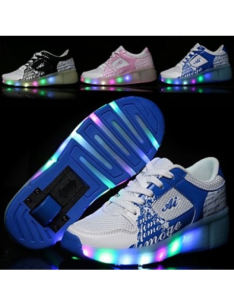 Unisex Kid Boy Girl LED Light Up Single Wheel Sneaker Athletic Shoe Sport Shoes Roller Shoes Dance Boot  