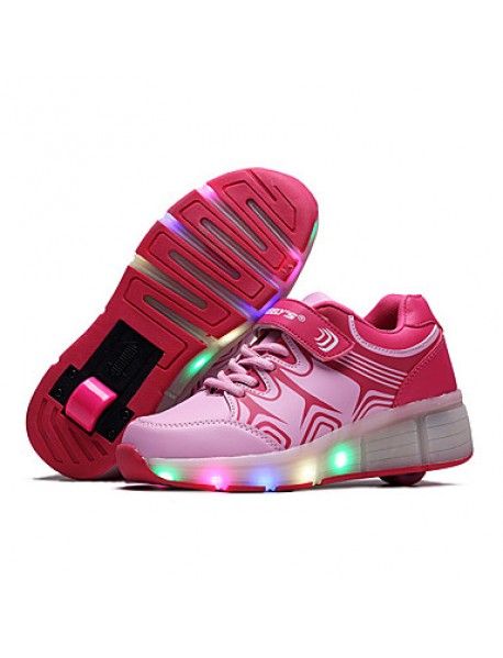 Unisex Kid Boy Girl LED Light Up Single Wheel Sneaker Athletic Shoes Sport Shoes Roller Shoes Dance Boot   