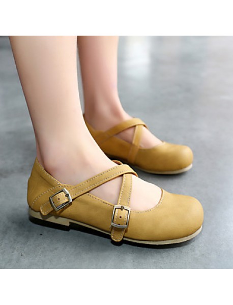 Women's Shoes Flat Heel Comfort / Round Toe Flats Dress / Casual Brown / Yellow / Khaki