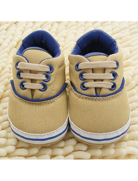 Boy's Flats Spring / Fall / Winter First Walkers / Crib Shoes Twill Outdoor Flat Heel Lace-up White  