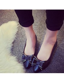 Women's Flat Heel Pointed Toe Fashion Pumps Bowknot Shoes