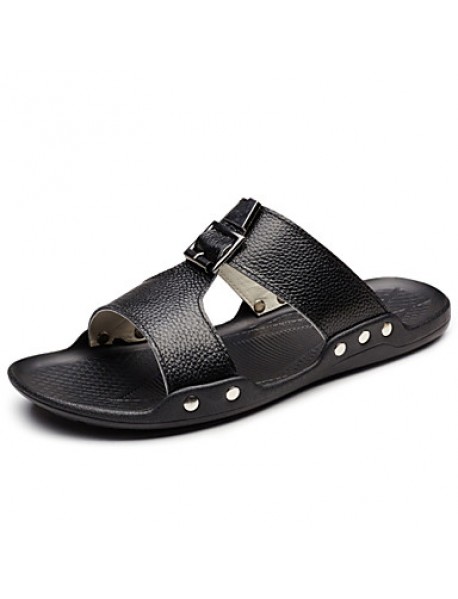 Men's Shoes Outdoor / Office & Career / Casual Leather Sandals Black / Yellow / White  