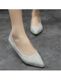 Women's Shoes Flat Heel Pointed Toe Flats Casual Silver/Gold