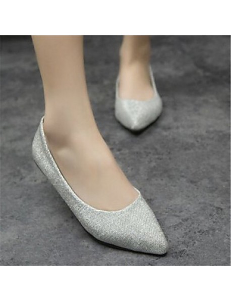 Women's Shoes Flat Heel Pointed Toe Flats Casual Silver/Gold