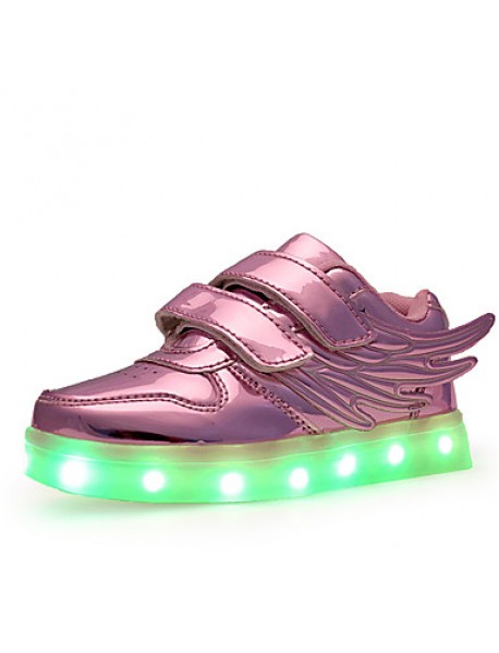 Boys' Shoes Wedding / Outdoor / Casual Patent Leather Fashion Sneakers Pink / Silver / Gold LED shoes  