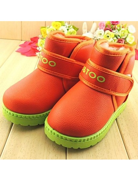 Boy's / Girl's Boots Winter Fashion Boots Leatherette Casual Flat Heel Blue / Yellow / Green / Orange  