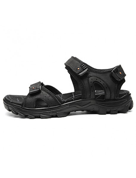 Men's Shoes Outdoor / Office & Career /Work & Duty / Athletic / Dress / Casual Nappa Leather Sandals Black/Brown  