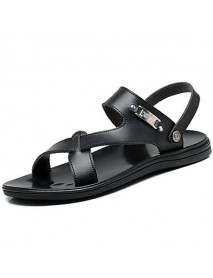 Men's Shoes Outdoor / Office & Career / Work & Duty / Athletic / Dress / Casual Nappa Leather Sandals Black / White  