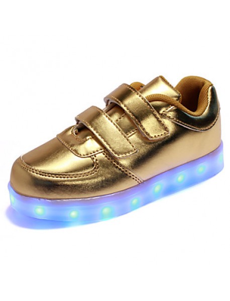 Unisex Kid Boy Girl Upgraded Patent Leather LED Light   Sport Shoes Flashing Sneakers USB Charge  