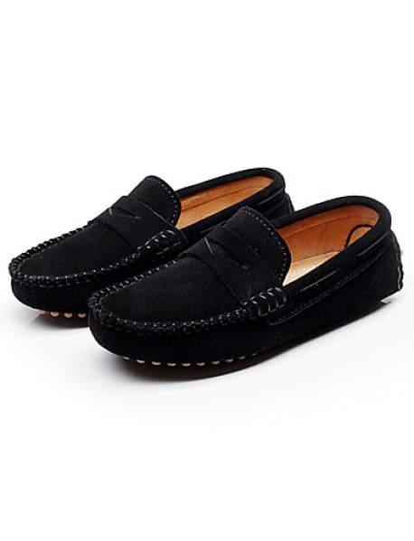 Boys' Moccasin Shoes Outdoor / Athletic / Casual Leather Slip-on Black / Gray / Royal Blue  